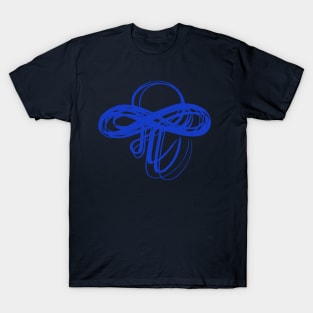 Marathi Text Spells Like English Pronoun ME  and the Meaning is I am. It is Combined with an Infinity Symbol to Express the thought that I am  Infinite, I am Universe. Colored in Blue T-Shirt